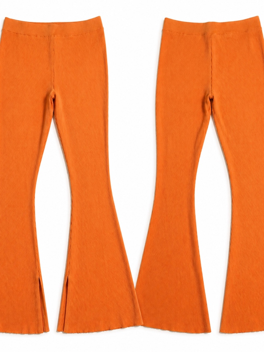 Royalty by Maluma Size Medium High-Rise Split-Slit Flare Pants in Orange - Picture 3 of 16